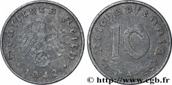 DEUTSCHLAND 10 Reichspfennig aigle surmontant une swastika 1942 Berlin