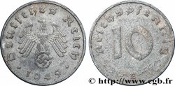 ALLEMAGNE 10 Reichspfennig aigle surmontant une swastika 1945 Muldenhütten