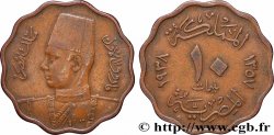 ÉGYPTE 10 Millièmes Roi Farouk Ier AH1357 1938 