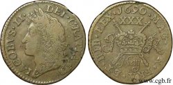 IRLANDE 1/2 Crown Jacques II (James Stuart) frappe de la Guerre Civile frappée sur petit flan pour le mois de Mai, variété à grosse tête 1690 