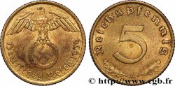 GERMANIA 5 Reichspfennig aigle surmontant une swastika 1939 Berlin
