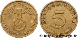 GERMANY 5 Reichspfennig aigle surmontant une swastika 1939 Muldenhütten - E