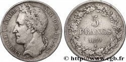 BELGIQUE 5 Francs Léopold Ier tête laurée 1849 Bruxelles