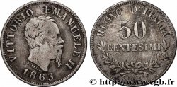 ITALIE 50 Centesimi Victor Emmanuel II 1863 Milan