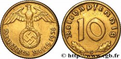 GERMANY 10 Reichspfennig aigle surmontant une swastika 1936 Karlsruhe