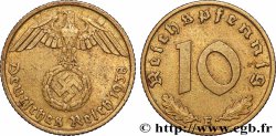 ALLEMAGNE 10 Reichspfennig aigle surmontant une swastika 1938 Muldenhütten - E