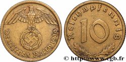 ALLEMAGNE 10 Reichspfennig aigle surmontant une swastika 1939 Karlsruhe - G