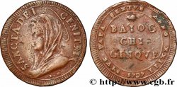 ITALIE - ÉTATS DU PAPE - PIE VI (Jean-Ange Braschi) 5 Baiocchi an XXIII 1797 Rome