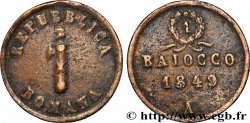 ITALIE - RÉPUBLIQUE ROMAINE 1 Baiocco République Romaine faisceaux 1849 Ancône