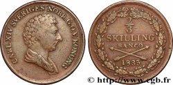 SUÈDE 2/3 Skilling banco Charles XIV 1835 