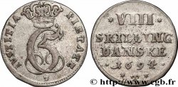 DANEMARK - ROYAUME DU DANEMARK - CHRISTIAN V 8 Skilling 1694 Glückstadt