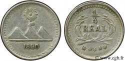 GUATEMALA 1/4 Real chaîne des volcans 1890  SUP 