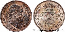 PHILIPPINES 10 Centimos de Peso Alphonse XII 1885 Manille
