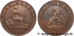 ESPAGNE 10 Centimos monnayage provisoire “ESPAÑA” assise / lion au bouclier 1870 Oeschger Mesdach & CO
