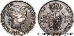 SPAIN 20 Centimos Isabelle II  1868 Madrid