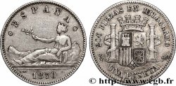 SPAIN 1 Peseta “ESPAÑA” allongée 1870 Madrid