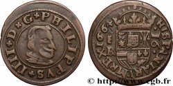 SPAIN - KINGDOM OF SPAIN - PHILIP IV 16 Maravedis 1664 Burgos