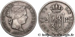 ESPAGNE 2 Reales Isabelle II  1862 Barcelone