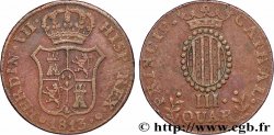 SPAIN - CATALONIA 3 Quartos frappe au nom de Ferdinand VII / écu de Catalogne 1813 Catalogne