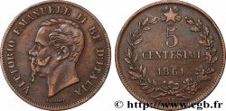 ITALIE 5 Centesimi Royaume d’Italie Victor Emmanuel II 1861 Milan - M