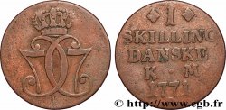 DANEMARK 1 Skilling Christian VII 1771 Copenhague