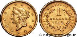 ÉTATS-UNIS D&nbsp;AMÉRIQUE 1 Dollar Or &nbsp;Liberty head&nbsp; 1er type 1852 Philadelphie
