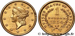 ÉTATS-UNIS D&nbsp;AMÉRIQUE 1 Dollar Or &nbsp;Liberty head&nbsp; 1er type 1854 Philadelphie