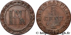 GERMANY - KINGDOM OF WESTPHALIA 5 Centimes Jérôme Napoléon 1812 Cassel
