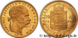 HUNGARY - KINGDOM OF HUNGARY - FRANCIS-JOSEPH I 20 Francs or ou 8 Forint, 2e type 1886 Kremnitz