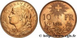 SWITZERLAND 10 Francs &nbsp;Vreneli&nbsp; 1914 Berne