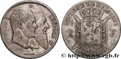 BELGIUM - KINGDOM OF BELGIUM - LEOPOLD II 2 Francs 50e anniversaire de l’indépendance 1880 Bruxelles