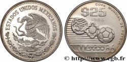 MEXICO 25 Pesos Proof coupe du Monde de football 1986 1985 Mexico