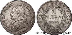 VATICAN AND PAPAL STATES 1 Lira Pie IX type petit buste an XXI 1866 Rome