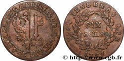 SWITZERLAND - REPUBLIC OF GENEVA 6 Sols Deniers - République de Genève 1797 