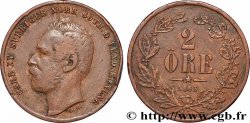 SWEDEN 2 Ore Charles XV 1863 