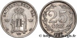 SWEDEN 25 Ore Oscar II de Suède et de Norvège 1885 