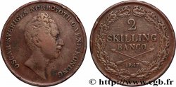 SWEDEN - KINGDOM OF SWEDEN - OSCAR I 2 Skilling Banco  1847 