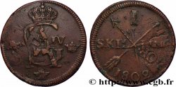SWEDEN 1 Skilling monogramme du roi Gustave IV Adolphe 1802 