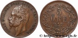 SWEDEN 5 Ore Oscar Ier 1857 