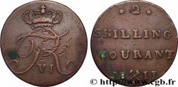 NORWAY 2 Skilling Frédéric VI roi du Danemark 1811 Kongsberg