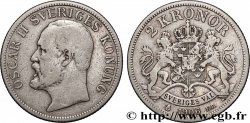 SWEDEN 2 Kronor Oscar II roi de Suède et de Norvège 1906 