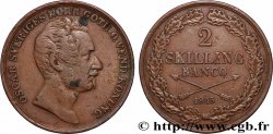 SWEDEN - KINGDOM OF SWEDEN - OSCAR I 2 Skilling Banco, buste large 1845 