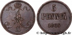 FINLAND 5 Pennia monogramme Tsar Alexandre III 1866 