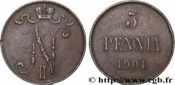 FINLAND 5 Pennia monogramme Tsar Nicolas II 1901 