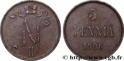 FINLAND 5 Pennia Nicolas II 1906 