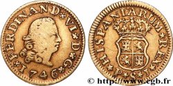 ESPAGNE - ROYAUME D&nbsp;ESPAGNE - PHILIPPE V DE BOURBON 1/2 Escudo  1746 Madrid