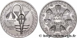ÉTATS DE L&nbsp;AFRIQUE DE L&nbsp;OUEST (BCEAO) Essai 500 Francs 1972 Paris