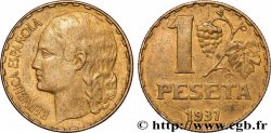 ESPAGNE 1 Peseta monnayage républicain 1937 Castellón de la Plana
