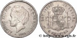 ARGENT D&nbsp;INVESTISSEMENT 5 Pesetas Alphonse XIII 2e type 1893 Madrid TB+ 