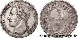 ARGENT D&nbsp;INVESTISSEMENT 5 Francs Léopold Ier tête laurée 1849 Bruxelles